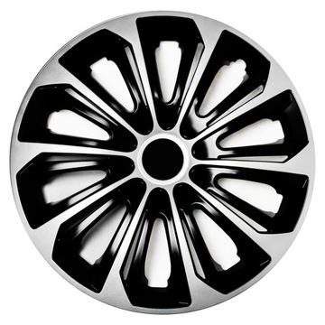 4x Kołpaki uniwersalne Strong Duocolor Silver - Black srebrne 14 cali