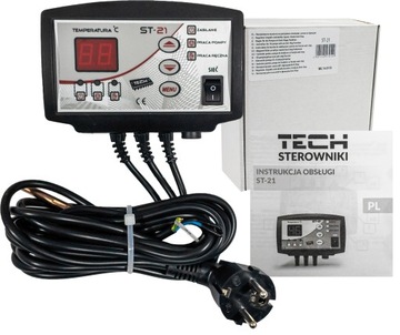 STEROWNIK REGULATOR PROGRAMATOR POMPY OBIEGOWEJ C.O. ST-21 Z WYŚWIETLACZEM