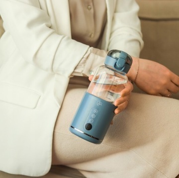 My Baby Bottle BEZPRZEWODOWY PRZENOŚNY PODGRZEWACZ,USB,LCD,SZKŁO, NIEBIESKI