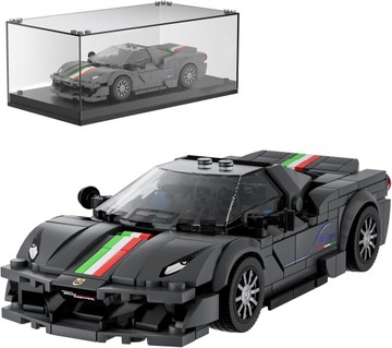 Zestaw Klocków SPEED CHAMPIONS Ferrari 488 Pista MOULD KING 27068 + Gablota