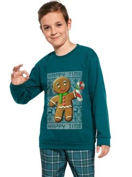 Piżama świąteczna chłopięca Cornette 966/153 Cookie 4 r. 146/152 ciastek