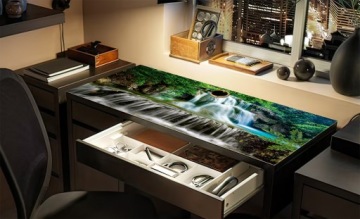 Защитный коврик для письменного стола 105х50 см водопад