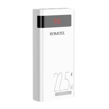 ROMOSS МОЩНЫЙ USB POWERBANK ДЛЯ ТЕЛЕФОНА 30000МАЧ 2X USB-A USB-C QC PD 22,5 Вт