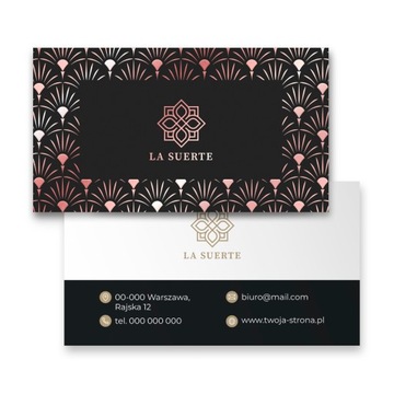 WIZYTÓWKI LUX + logo Rose Gold Różowe Złoto x100
