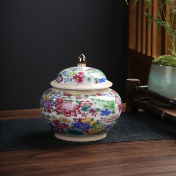 Фарфоровый эмалированный контейнер для хранения чая в китайском стиле, имбирная банка C