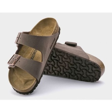 Brązowe Syntetyk Buty Klapki Birkenstock r.43