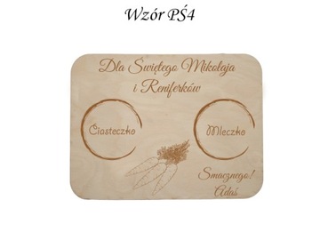 Деревянный поднос и тарелка Святого. Николая, гравюра ИМЯ