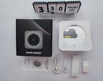 ПОРТАТИВНЫЙ CD-ПЛЕЕР BLUETOOTH ДИНАМИК РАДИО AUX USB FM С ПУЛЬТОМ ДУ БЕЛЫЙ