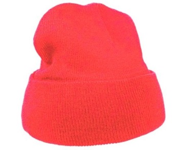 CZAPKA ZIMOWA CIEPŁA WYWIJANA BEANIE JHK CZERWONA