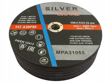 25 szt. TARCZA DO CIĘCIA METALU 230 x 1,9 SILVER