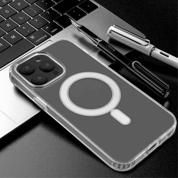 ЧЕХОЛ ДЛЯ iPhone 12 PRO MAX УСИЛЕННЫЙ MAGSAFE ПРОЗРАЧНЫЙ КЕЙС + СТЕКЛО