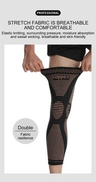 1 шт. длинные медные нейлоновые наколенники для спорта и фитнеса, двусторонние компрессионные пули