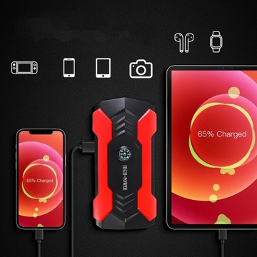 POWERBANK JUMP STARTER POWER BANK URZĄDZENIE AKUMULATOR 12V + KLEMY KABEL