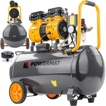 KOMPRESOR BEZOLEJOWY 50L SPRĘŻARKA 8 BAR 290l/min 230V SEPARATOR CICHY 59dB