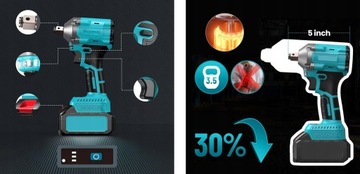 АККУМУЛЯТОРНЫЙ КЛЮЧ ДЛЯ КОЛЕС ГРУЗОВИКОВ 550 Нм НАБОР 1/2'' 21 В 4 Ач