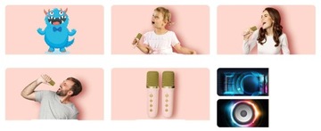 БЕСПРОВОДНОЙ НАБОР ДЛЯ КАРАОКЕ, ДИНАМИК BLUETOOTH + 2 микрофона