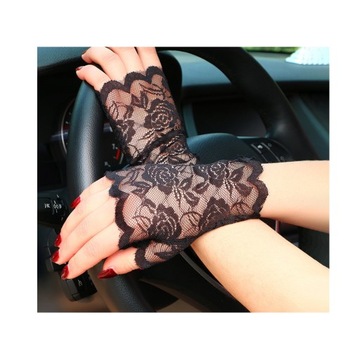 ЖЕНСКИЕ ПЕРЧАТКИ БЕЗ ПАЛЬЦЕВ С КРУЖЕВНЫМ ЭФФЕКТОМ И УФ-ЗАЩИТОЙ