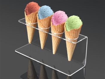 ПОДСТАВКА, КОРМУШКА, ПОДСТАВКА ДЛЯ 4-х ПЛЕКСИ-МОРОЖЕНОГО, 3 мм