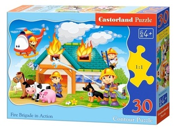 PUZZLE KONTUROWE 30EL STRAŻ POŻARNA W AKCJI CASTORLAND