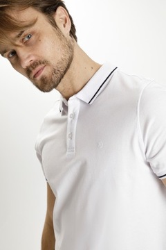 Koszulka POLO męska biała CROSS JEANS tshirt XL
