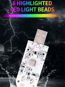 Светодиодный сенсорный светильник высокой яркости с зарядкой через USB, внутреннее освещение автомобиля Magic