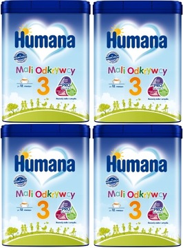 HUMANA 3 MLEKO NASTĘPNE PO 12 MIESIĄCU 650G x4 - NOWA FORMUŁA