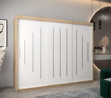 Szafa przesuwna garderoba YORK 250 cm z półkami