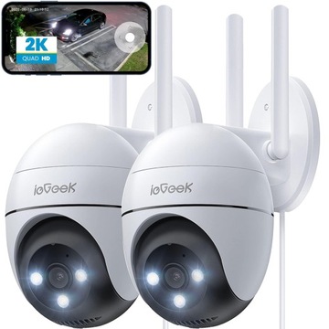 Kamera Zewnętrzna Obrotowa WIFI 2K 3MP 1296P 2szt