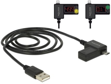 Kabel 1m microUSB - USB Delock MIERNIK ŁADOWANIA
