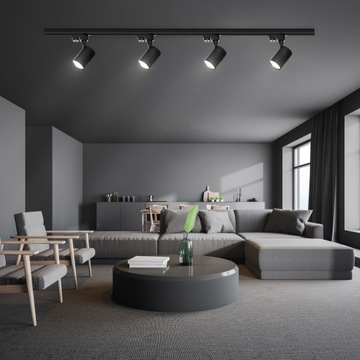 КОМПЛЕКТ 4x СВЕТОДИОДНЫЕ ЛАМПЫ ОТРАЖАТЕЛЬ GU10 ШИННЫЙ КАБЕЛЬ 2М