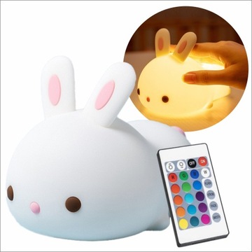 Детский ночник Sweet Rabbit - RGB LED лампа, ТАЙМЕР, ДИСТАНЦИОННЫЙ
