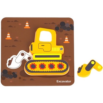 UKŁADANKA DREWNIANA PUZZLE KLOCKI POJAZDY MONTESSORI ZESTAW WOOPIE GREEN