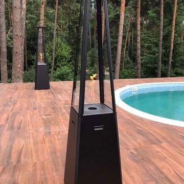 Зонт с газовым отоплением пирамида черный UMBRELLA