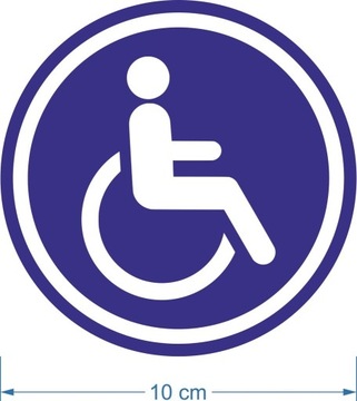 Naklejka informacyjna WC niepełnosprawnych 10 cm
