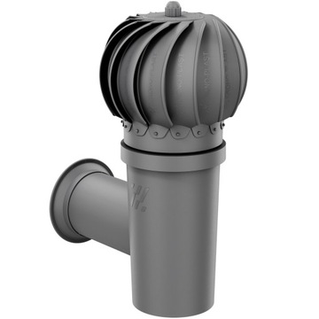 Kominek wentylacyjny boczny ścienny OBROTOWY fi110 GRAFITOWY 7024