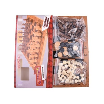 Стиль 48X48CM Забавный семейный деревянный набор шахмат из нержавеющей стали