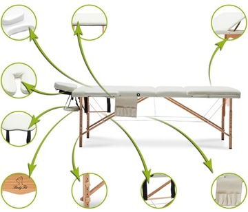 МАССАЖНЫЙ СТОЛ КОСМЕТИЧЕСКИЙ XXL 3-СЕГМЕНТНЫЙ + СУМКА