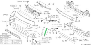 LIŠTA NÁRAZNÍKU LEVÝ SUBARU OUTBACK USA 2023-