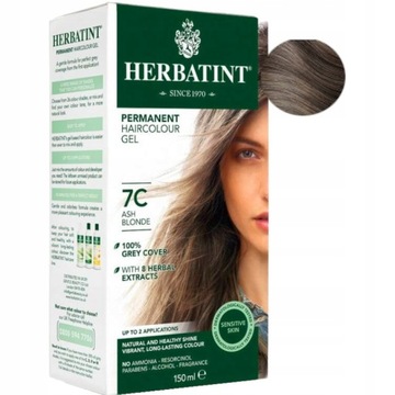 HERBATINT FARBA DO WŁOSÓW NATURALNA TRWAŁA 7C popielaty blond
