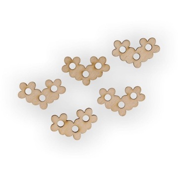 SD124 Scrapki kwiaty 5szt