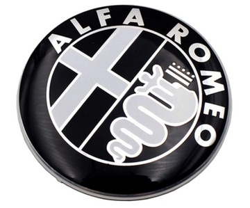 ALFA ROMEO ZNAK KAPOTA VÍKO KUFRU 74 MM ČERNÁ