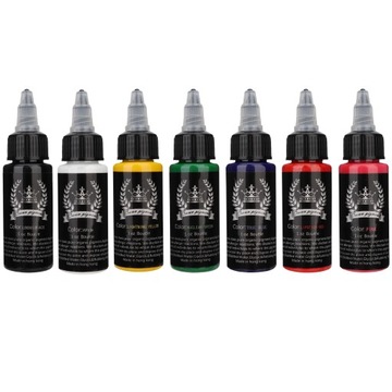TUSZ DO TATUAŻU 7 KOLORÓW X 30ml ZESTAW