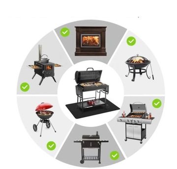 Защитный коврик под грилем BBQ большой 160 х 90 см. Подушка защищает пол