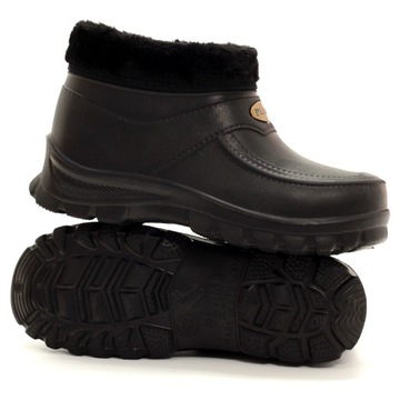 МУЖСКИЕ УТЕПЛЕННЫЕ РЕЗИНОВЫЕ БОТИНКИ, ЧЕРНЫЙ ПОРЕН