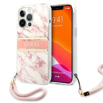 Guess Marble Strap etui +Smyczka obudowa pokrowiec do iPhone 13 Pro Max