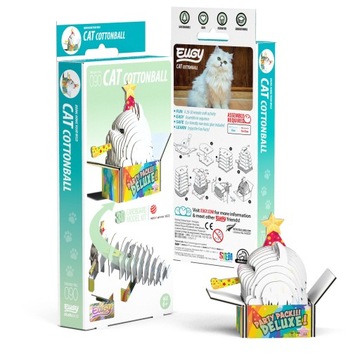 Kotek Cottonball Eugy Eko Układanka 3D