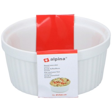 Naczynie ceramiczne do zapiekania do zupy, białe, okrągłe 500ml ALPINA
