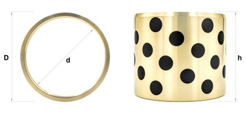 ПОДШИПНИК Скольжения, КОРИЧНЕВАЯ ВТУЛКА С ГРАФИТОМ EB65 25x33x30