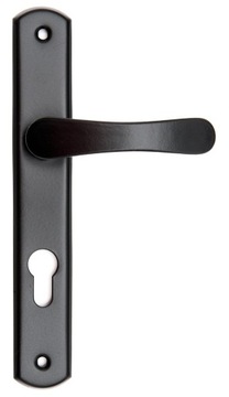 Ручка для дверных ворот, узкая, задняя панель, вставка 72 мм, ЧЕРНАЯ