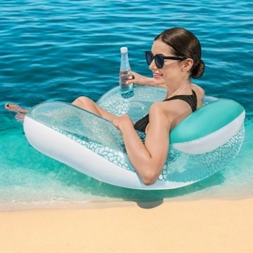 Fotel dmuchany materac leżak plażowy wodny do opalania pływania plaże basen